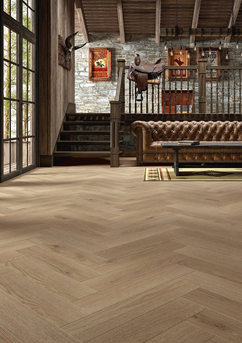 Laminato ibrido a spina di pesce Floer Grigio Beige Rovere FLR - 1621 - Solza.it