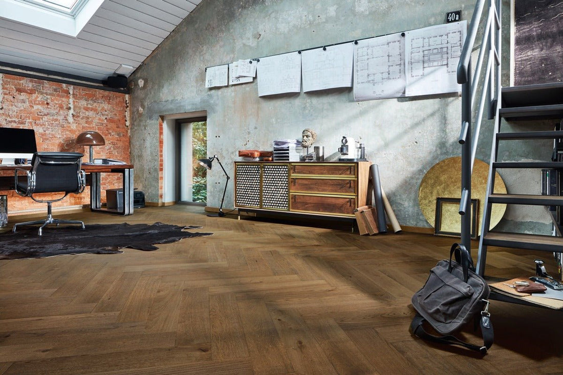 Floer Hybrid Wood Herringbone Warm Brown Oak FLR - 5019 - Solza.it