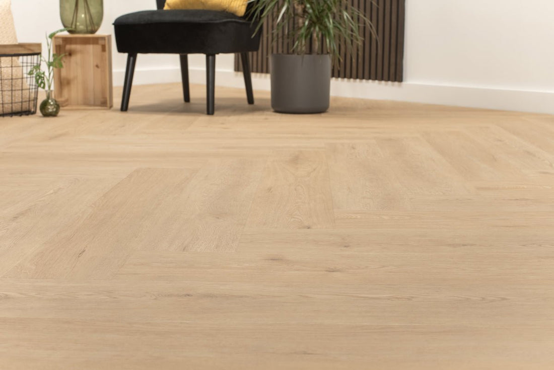 PVC Floer a spina di pesce Gaia Grigio beige FLR-3915 - MEGAMAT