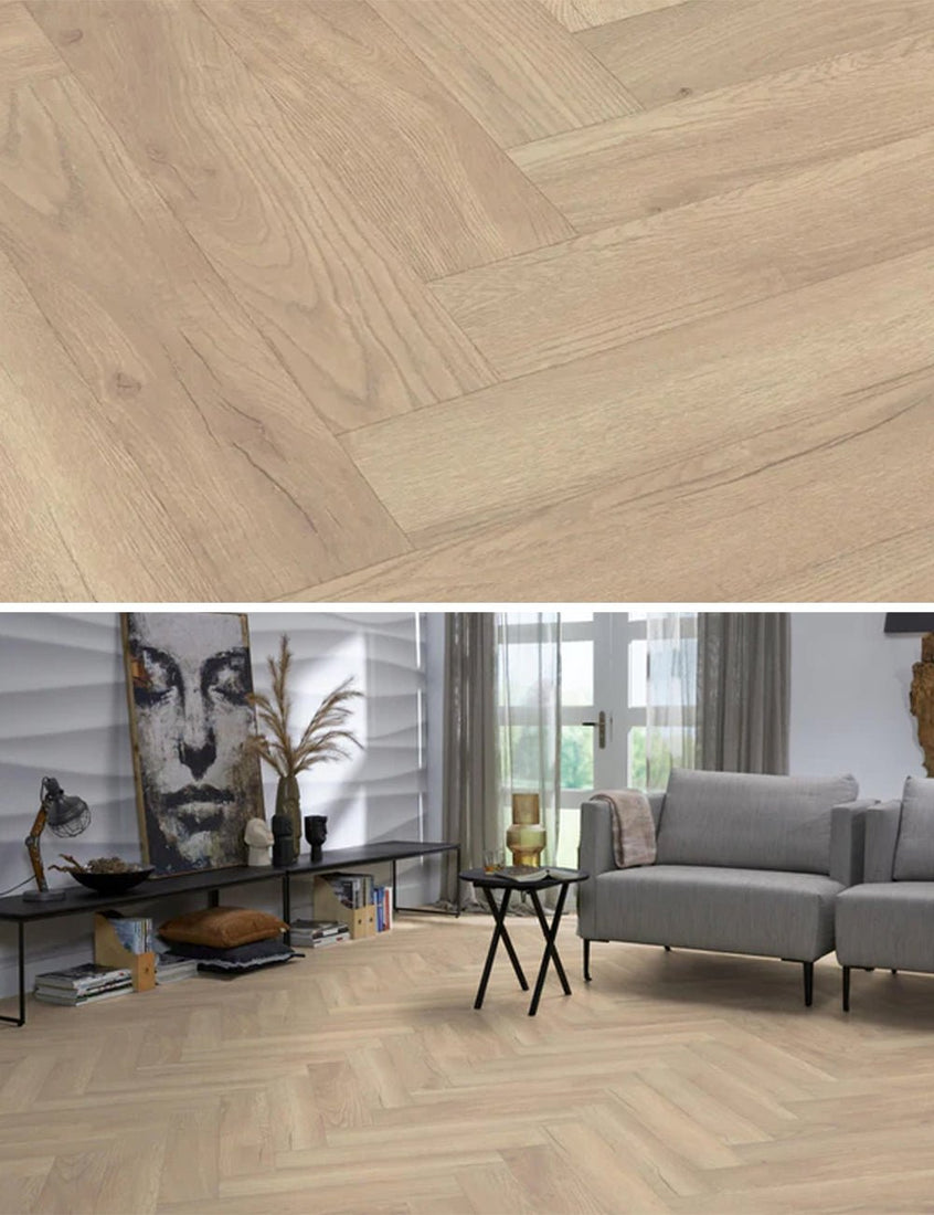 Floorlife Laminato a spina di pesce effetto legno Bayside Oak naturale chiaro 3425 - Solza.it
