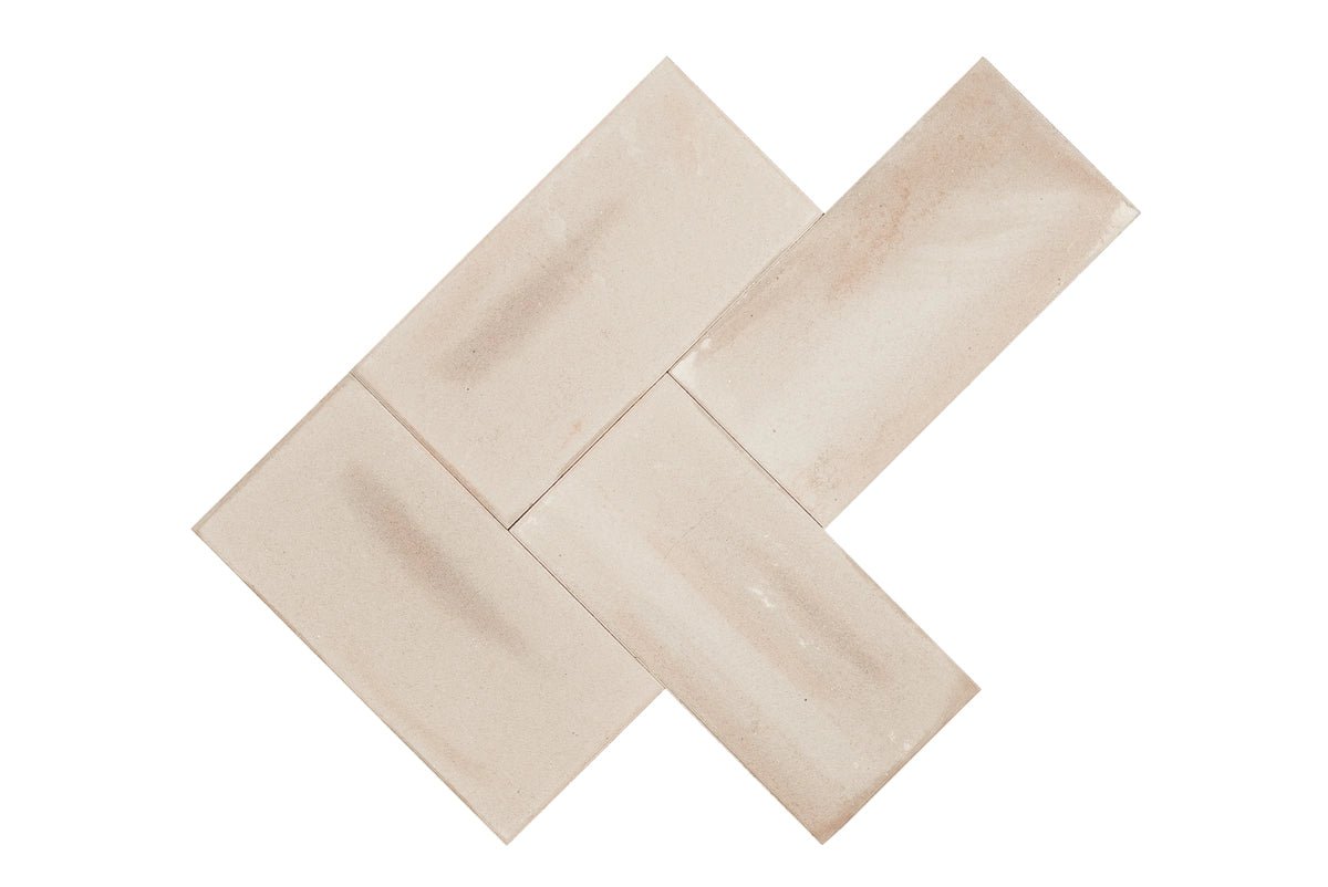 Floer Piastrella in terracotta Beige a spina di pesce - 14x28x1,5cm - Lavorata - TGL - 6310 - Solza.it