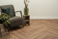Floer a spina di pesce in PVC noce stretto FLR-3912 - MEGAMAT
