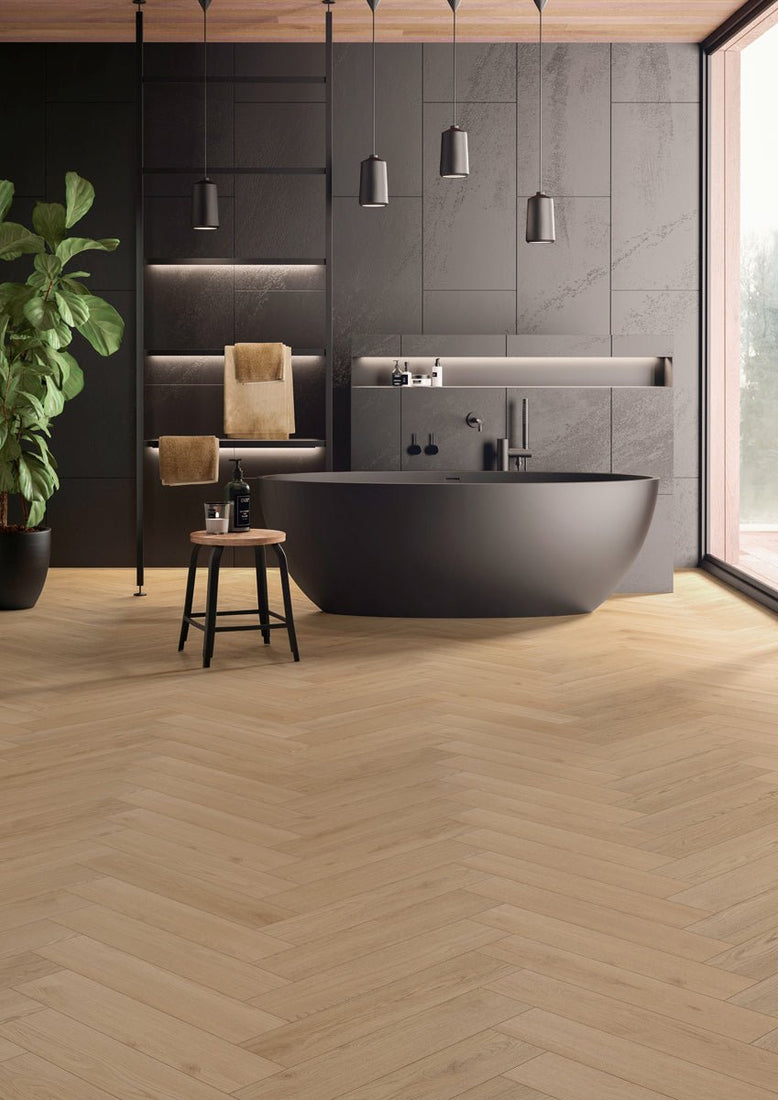 Floer Sand Grey Oak Laminato ibrido a spina di pesce FLR - 1625 - Solza.it
