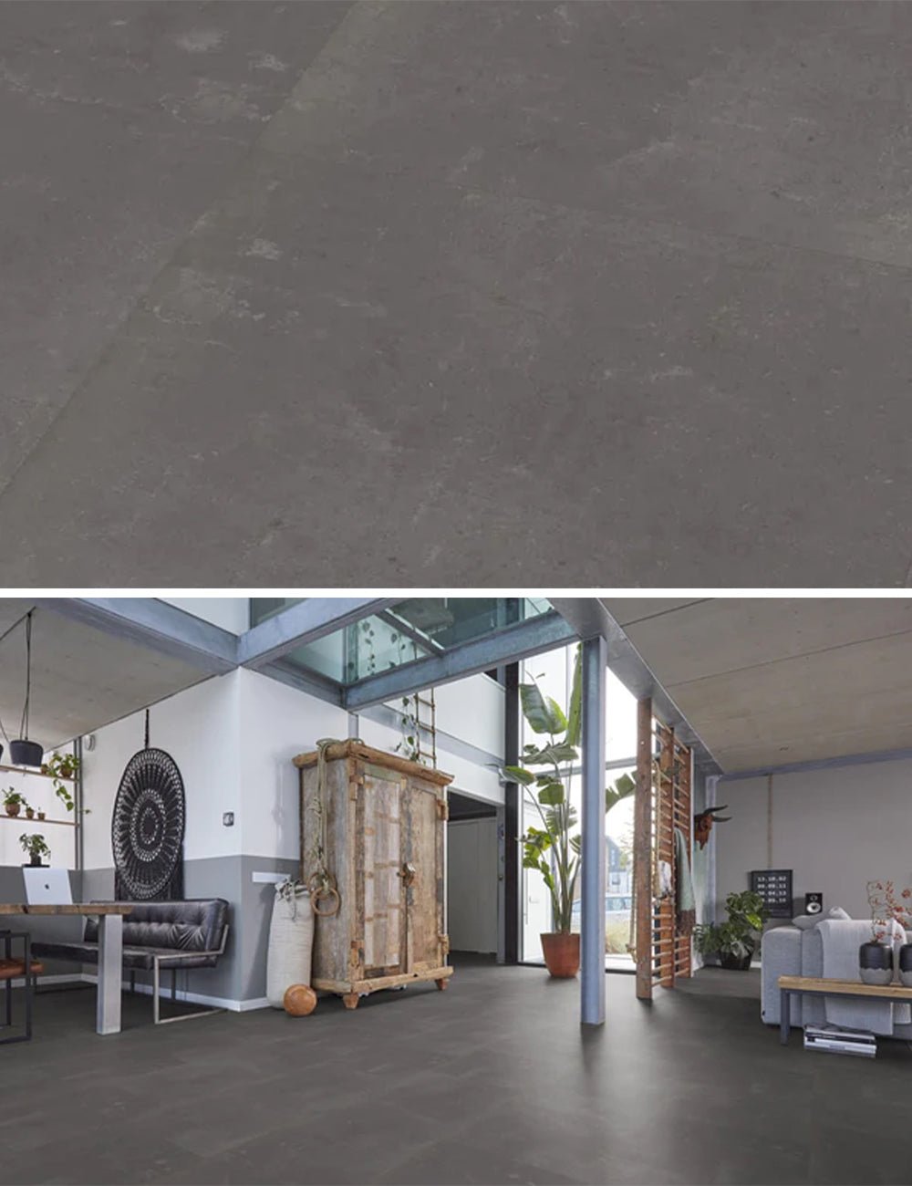 Floorlife Click PVC Piastrella Victoria Antracite 6213 SRC - Quadrato 61x61 cm - Solza.it
