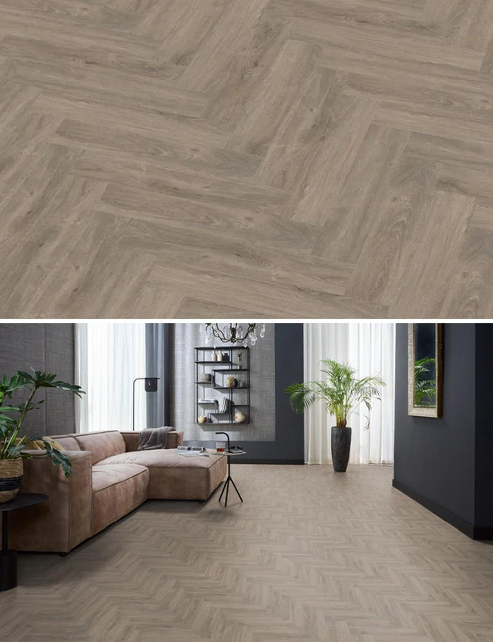 Floorlife Spina di pesce Click PVC YUP Spina di pesce Parramatta Smoky 2530 SRC - Solza.it