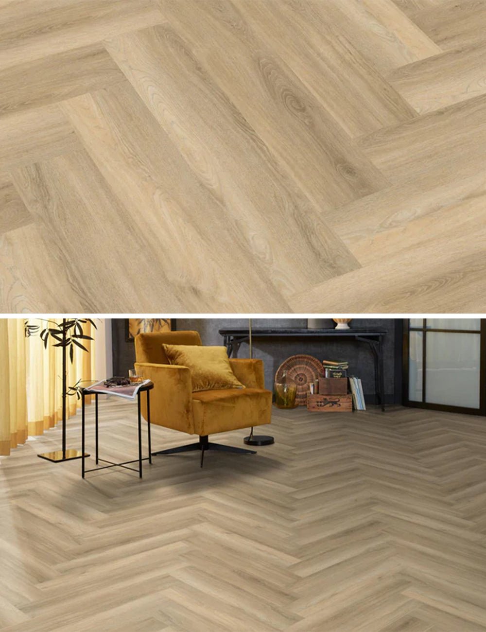 Floorlife Yup Herringbone Paddington Beige Dryback PVC - A spina di pesce 59,5 x 11,9 cm - Solza.it