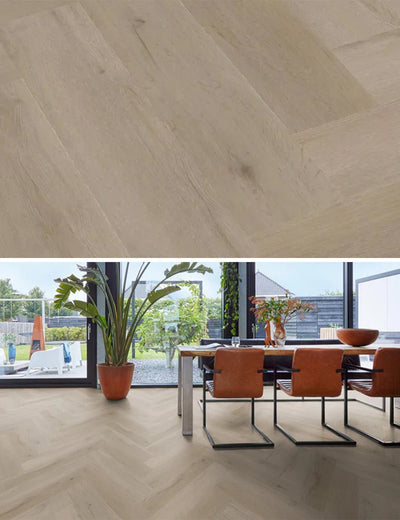 Floorlife Yup Leyton Herringbone Light Oak PVC Dryback - A spina di pesce a grana stretta - Solza.it