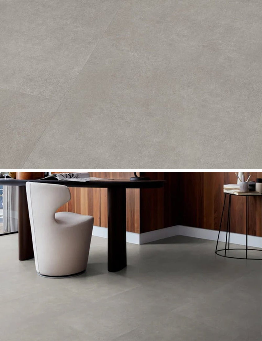 vtwonen Pavimento in PVC Basic Grigio Chiaro Dryback - Piastrelle effetto cemento 91,4 x 45,7 cm - Solza-it.staging.clonabledemo.net