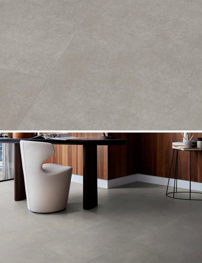 vtwonen Pavimento in PVC Basic Grigio Chiaro Dryback - Piastrelle effetto cemento 91,4 x 45,7 cm - Solza-it.staging.clonabledemo.net